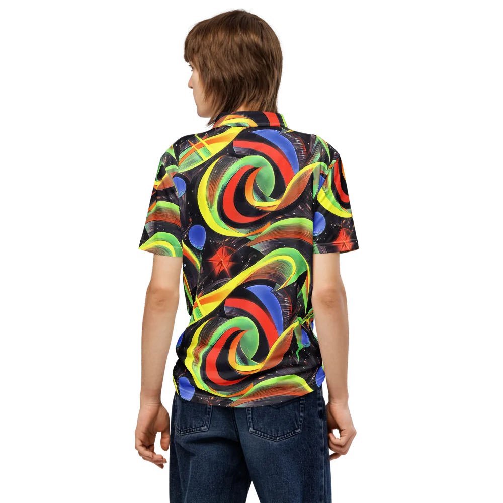Tenggren Whirl on Men's Slim Fit Polo Shirt — Back