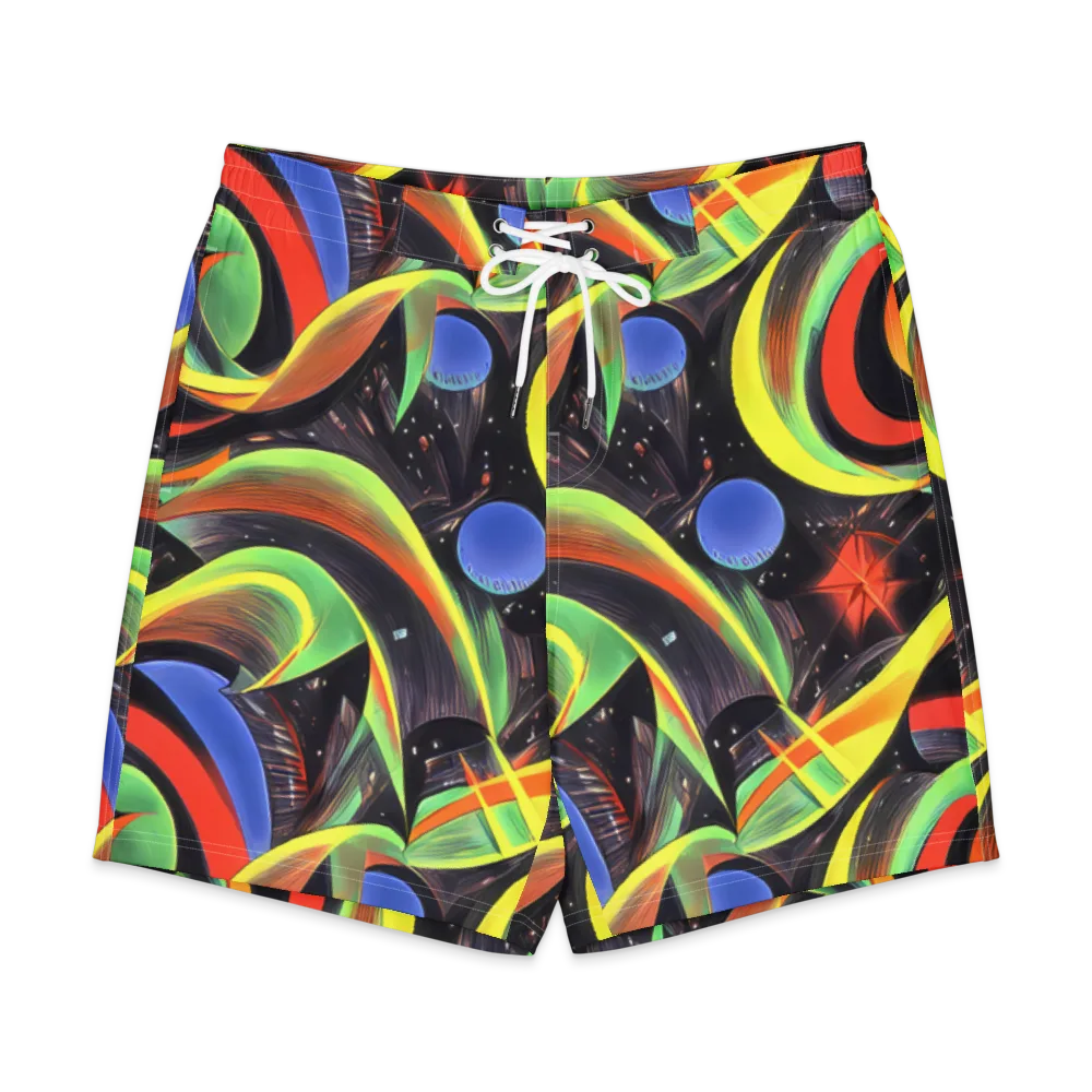 Tenggren Whirl on Men's Board Shorts — Front