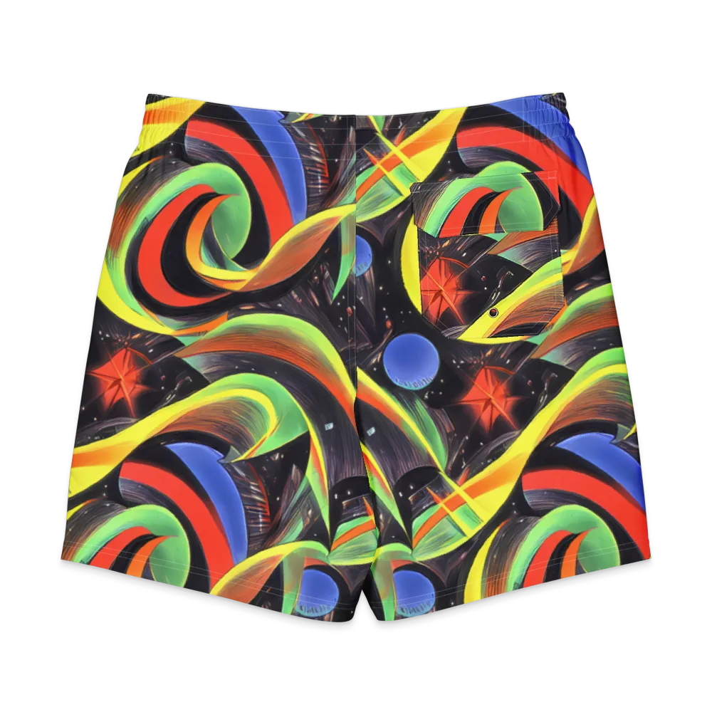 Tenggren Whirl on Men's Board Shorts — Back