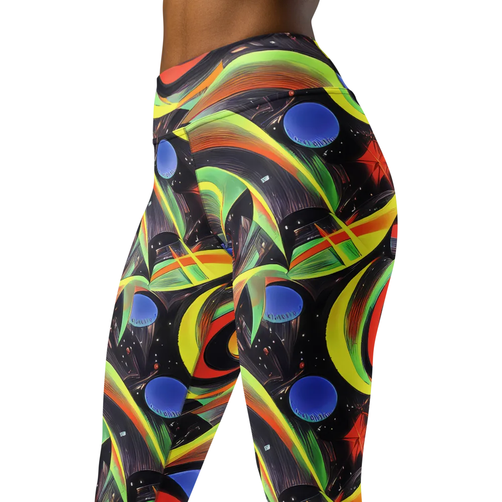 Tenggren Whirl on Yoga Leggings — Left Front