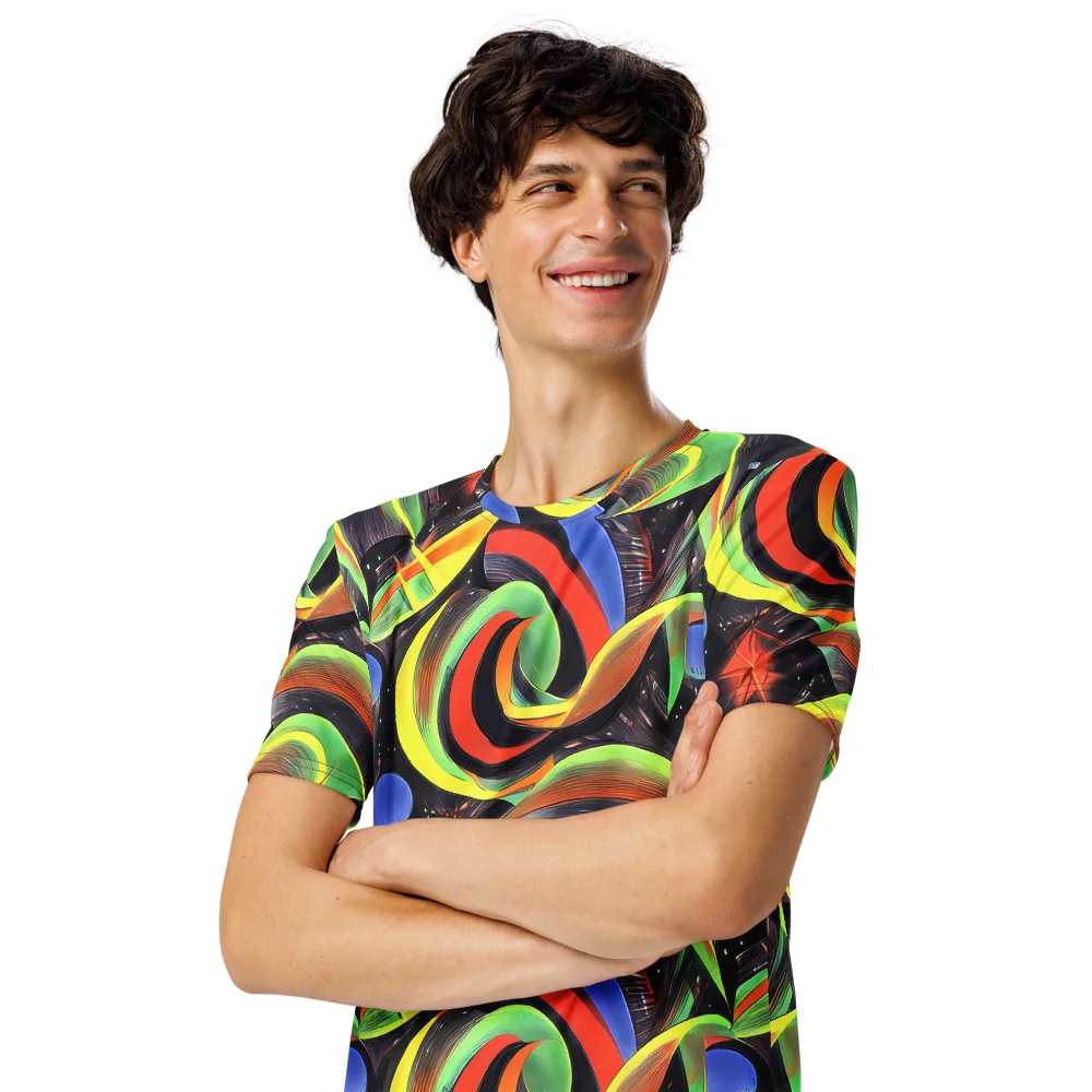 Tenggren Whirl on Men's Crew Neck T-Shirt — Left Front