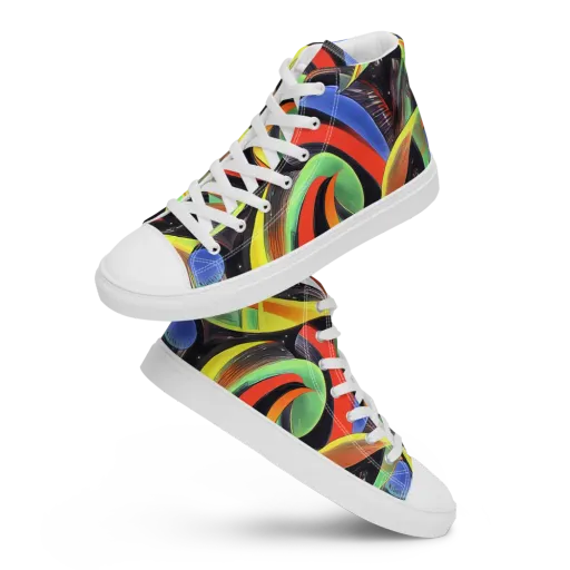 Tenggren Whirl on a Men's High Top Canvas Shoes