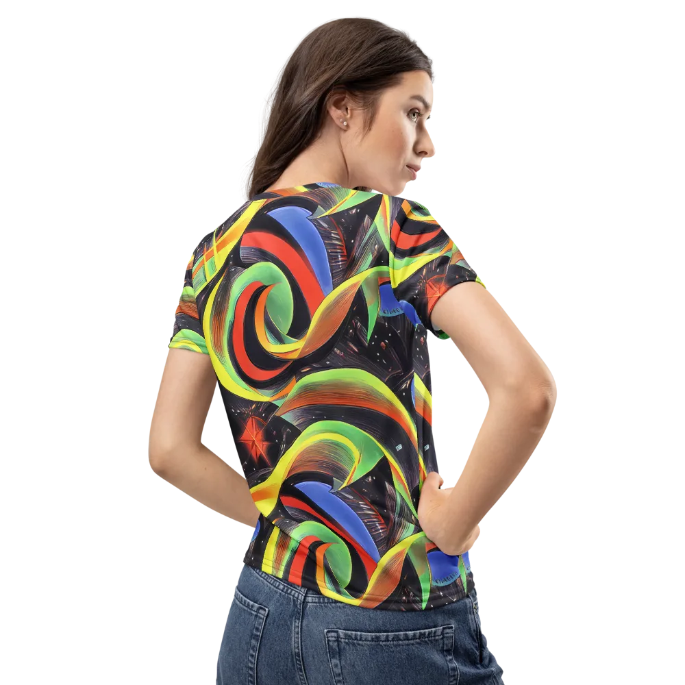 Tenggren Whirl on Women's Crew Neck T-Shirt — Back