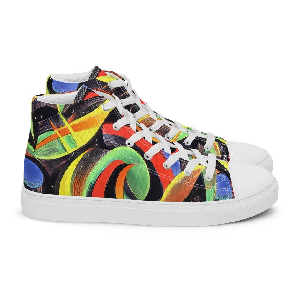Tenggren Whirl on Women's High Top Canvas Shoes — Right