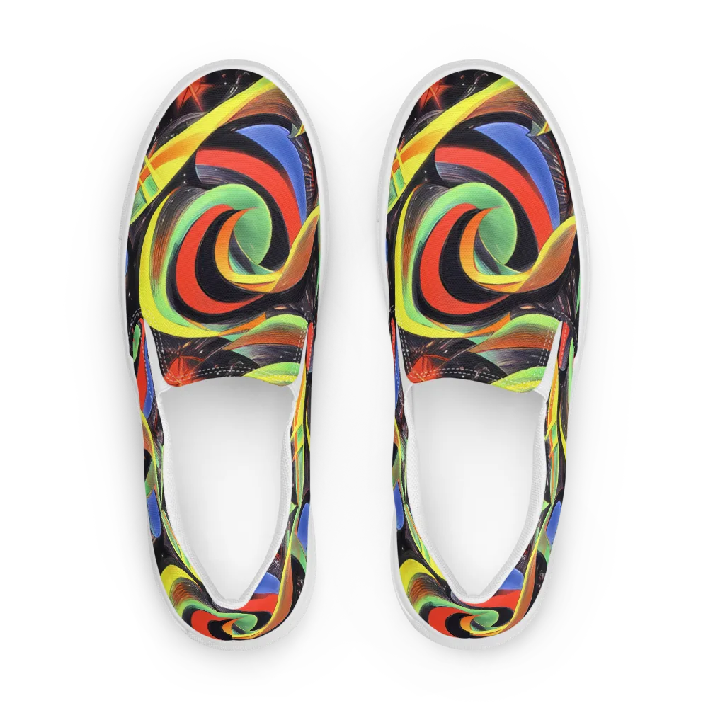 Tenggren Whirl on Men's Slip-On Canvas Shoes — Front