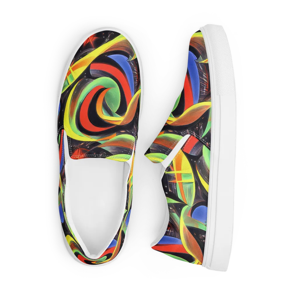 Tenggren Whirl on Men's Slip-On Canvas Shoes — Front