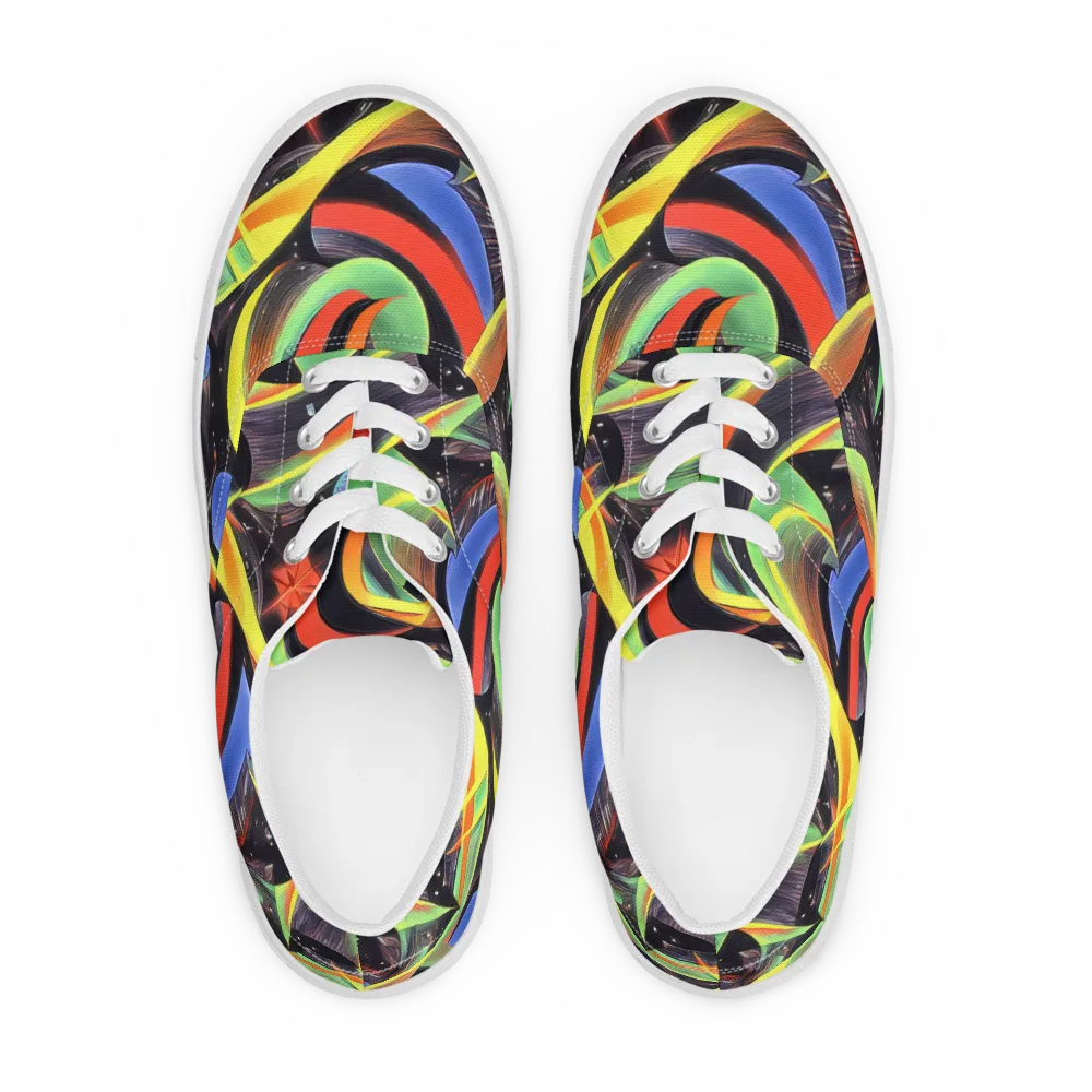 Tenggren Whirl on Men's Lace-Up Canvas Shoes — Front