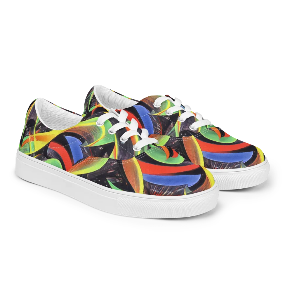 Tenggren Whirl on Men's Lace-Up Canvas Shoes — Right Front