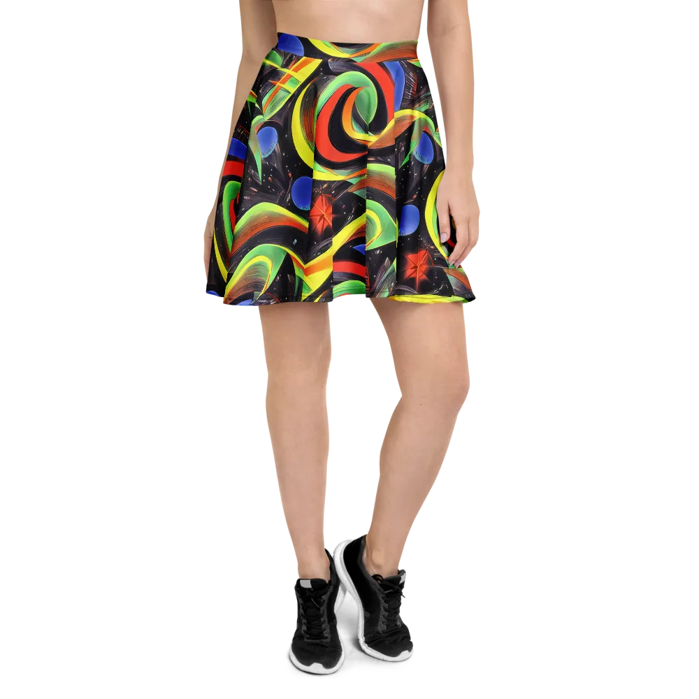 Tenggren Whirl on Skater Skirt — Front