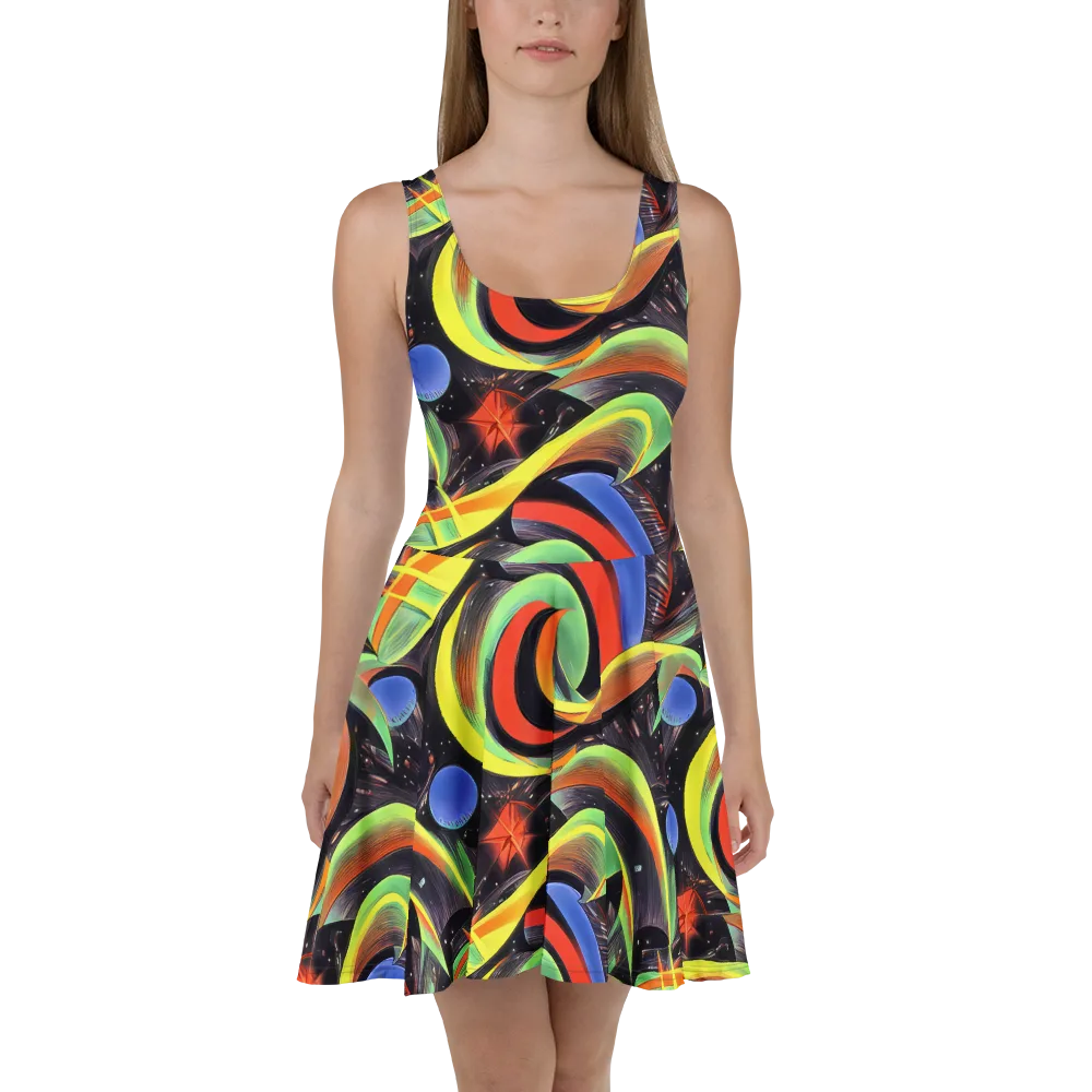 Tenggren Whirl on Skater Dress — Front