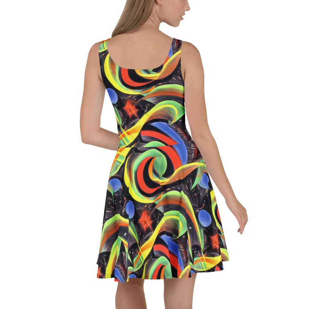 Tenggren Whirl on Skater Dress — Back