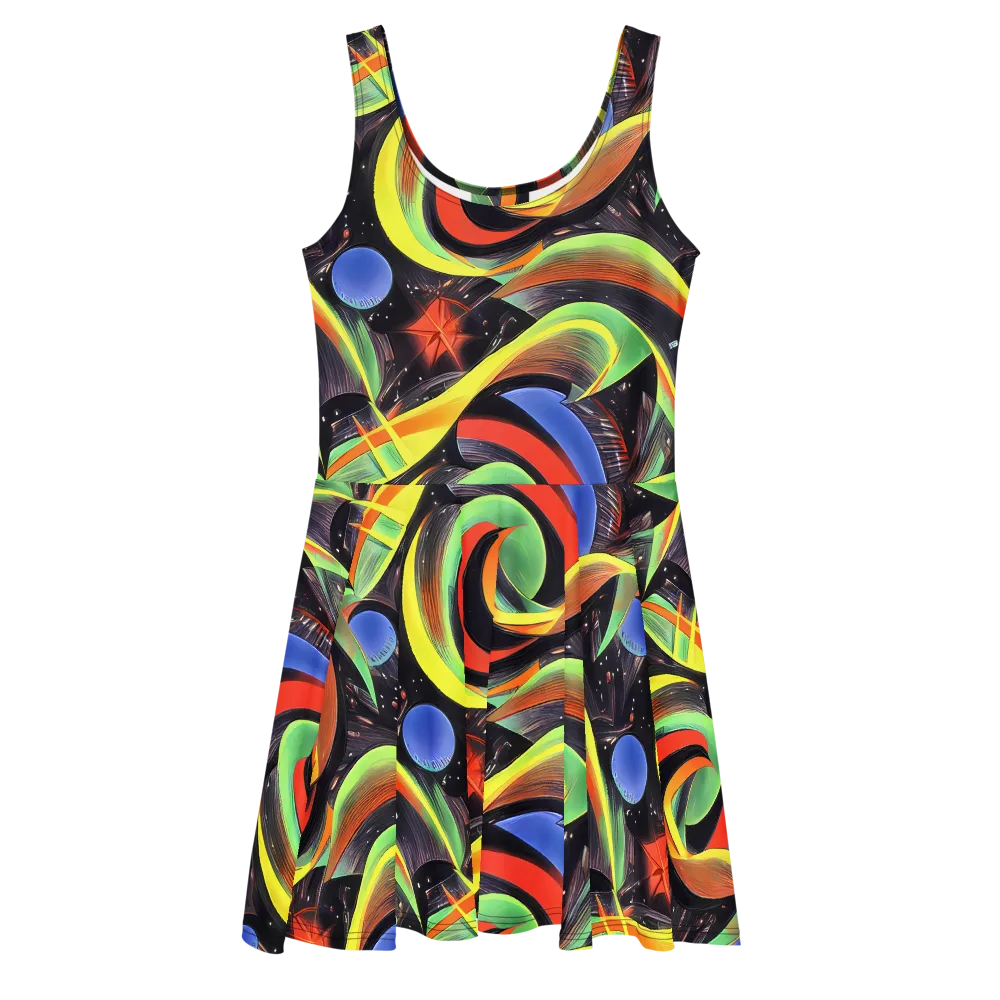 Tenggren Whirl on Skater Dress — Front