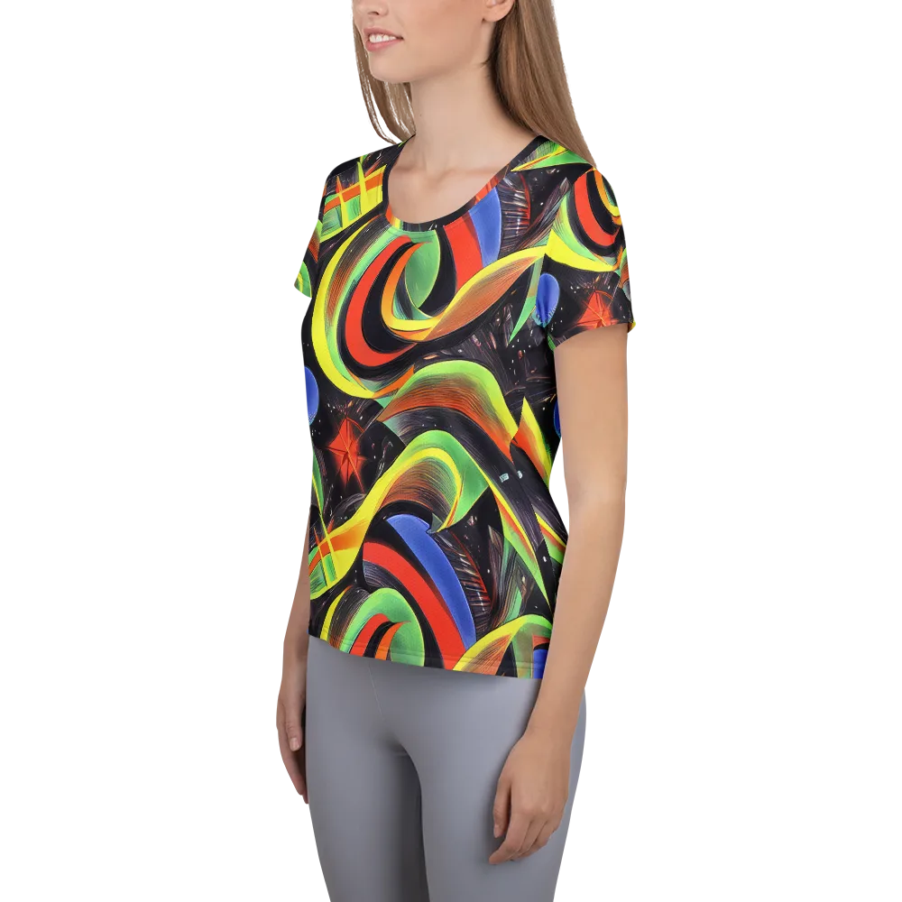 Tenggren Whirl on Women's Athletic T-Shirt — Left
