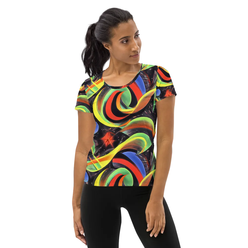 Tenggren Whirl on Women's Athletic T-Shirt — Front