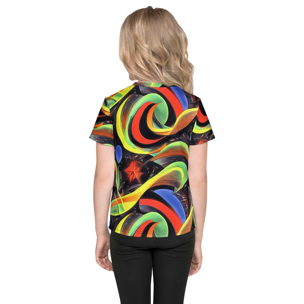 Tenggren Whirl on Kids Crew Neck T-Shirt — Back