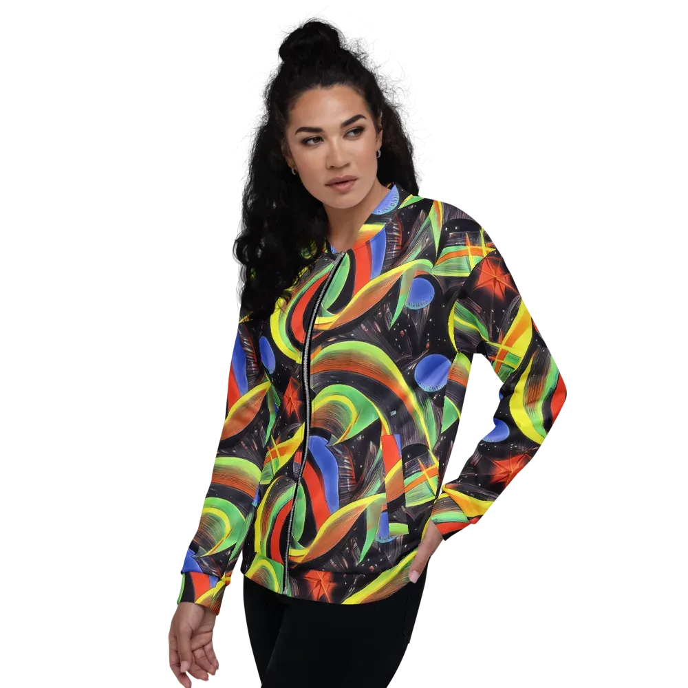 Tenggren Whirl on Bomber Jacket — Left
