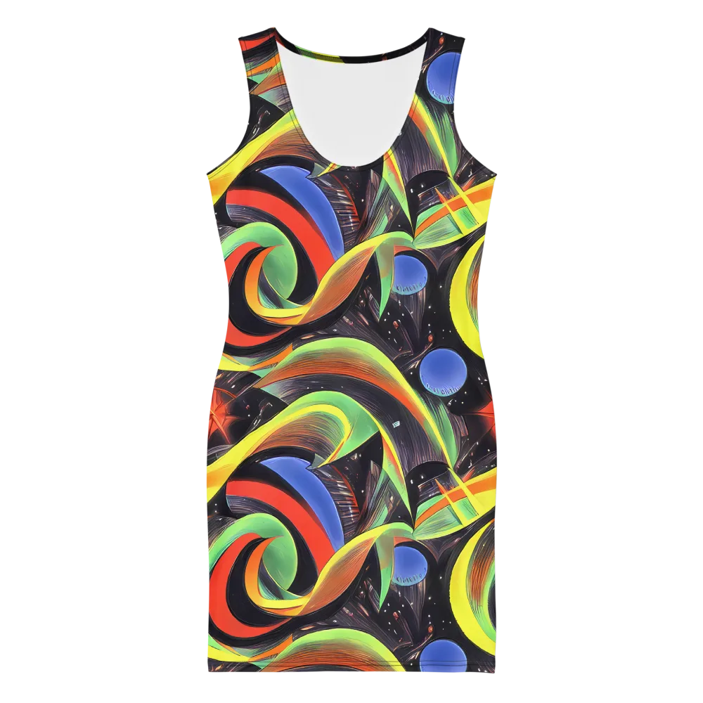 Tenggren Whirl on Bodycon Dress — Front