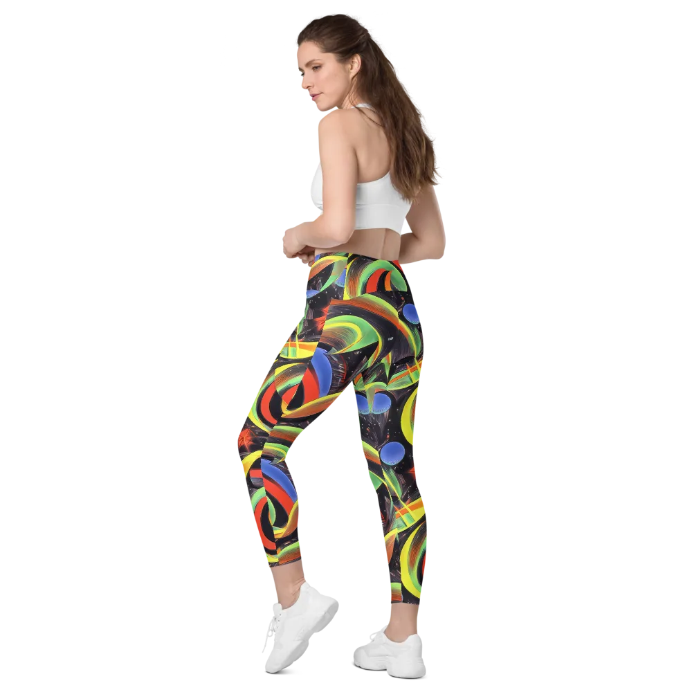 Tenggren Whirl on Leggings with Pockets — Left Back