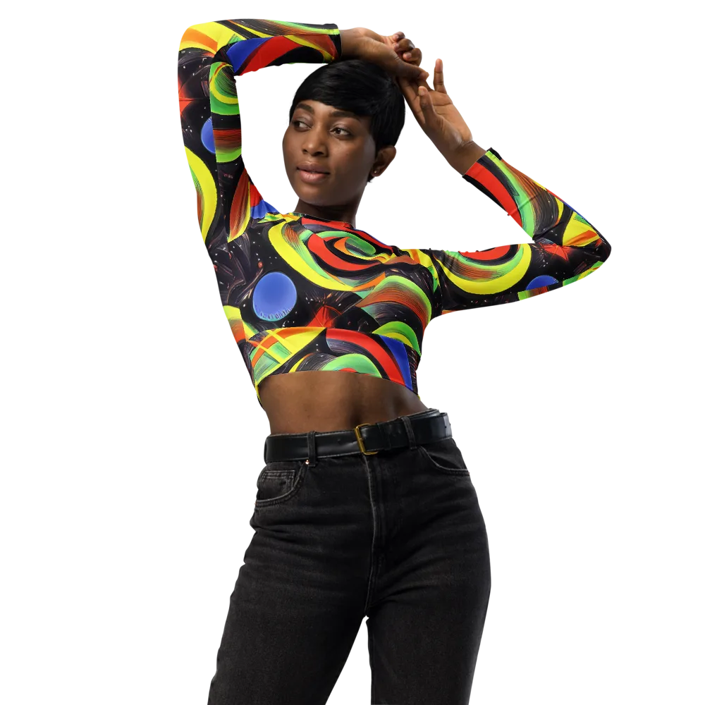 Tenggren Whirl on Long Sleeve Crop Top — Front