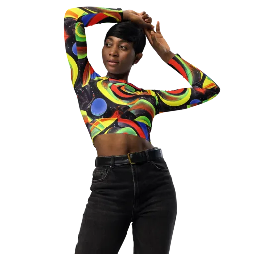 Tenggren Whirl on a Long Sleeve Crop Top