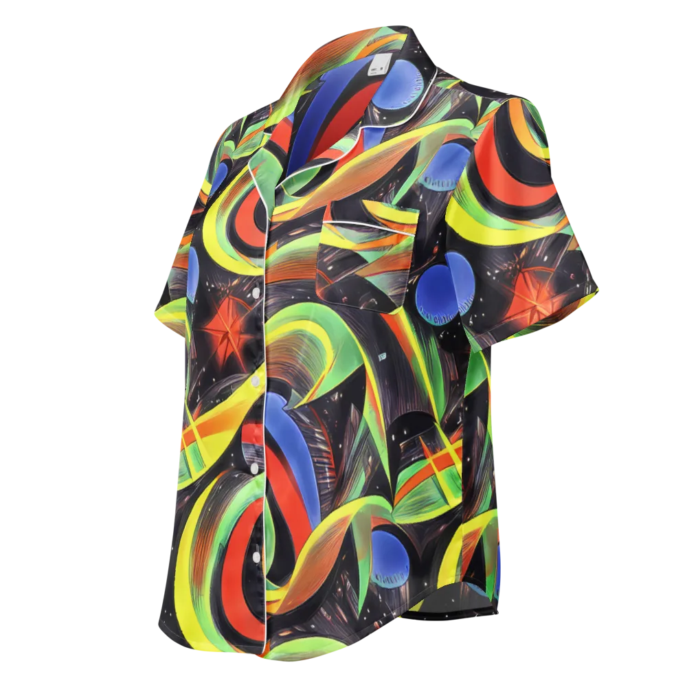 Tenggren Whirl on Women's Short Sleeve Pajama Top — Left Front