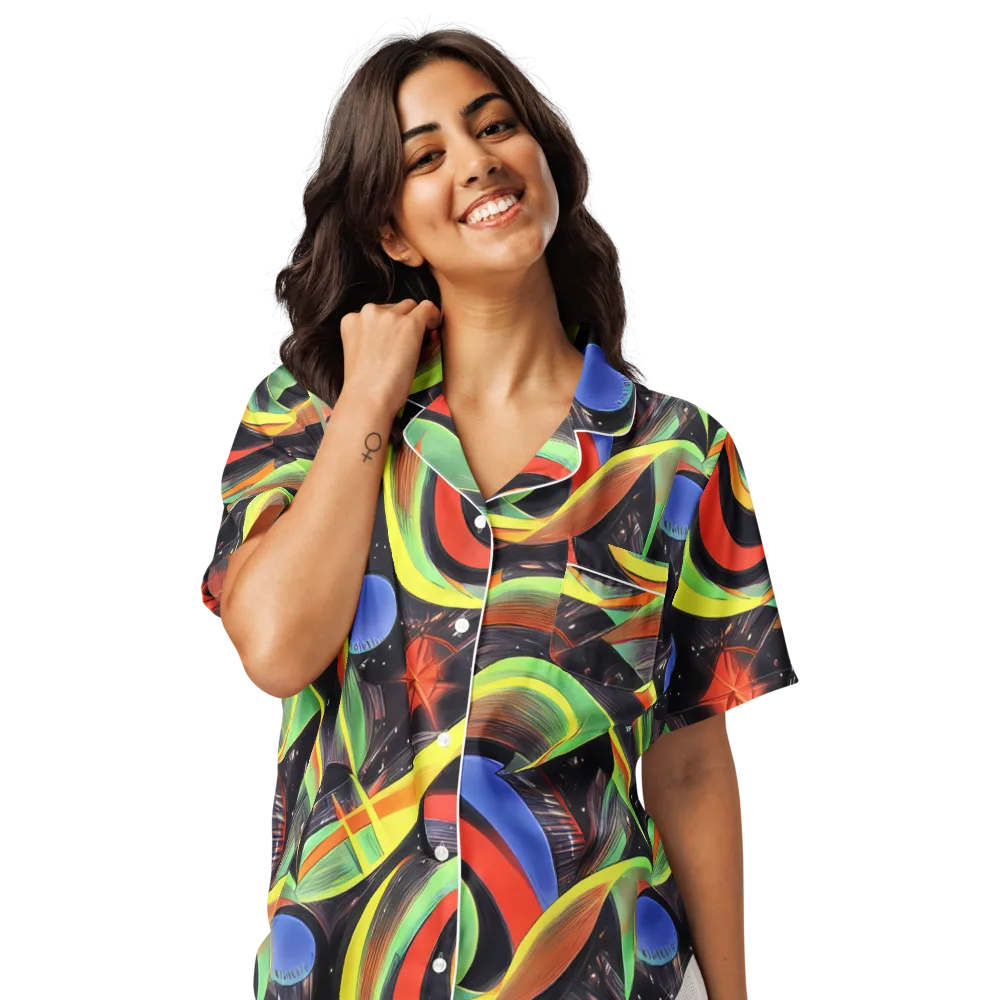 Tenggren Whirl on Women's Short Sleeve Pajama Top — Front