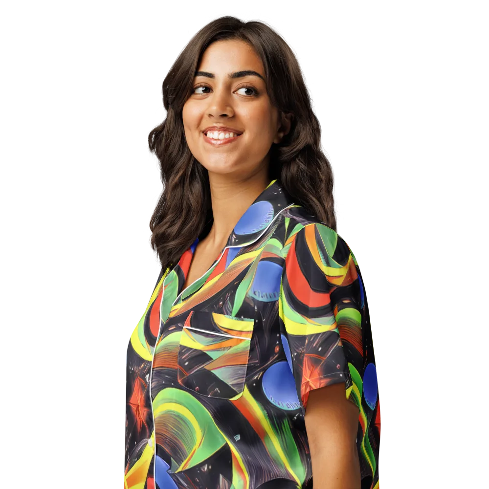 Tenggren Whirl on Women's Short Sleeve Pajama Top — Left Front