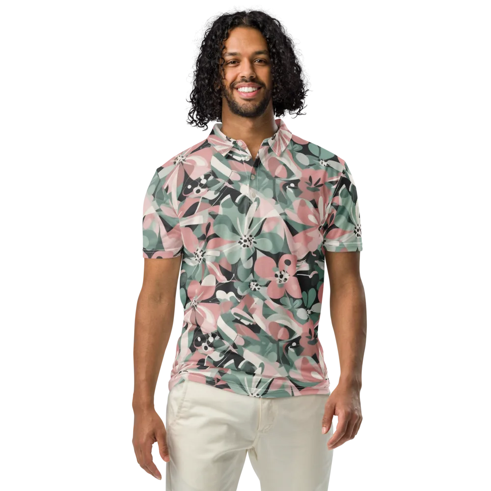 Petal Mirage on Men's Slim Fit Polo Shirt — Front