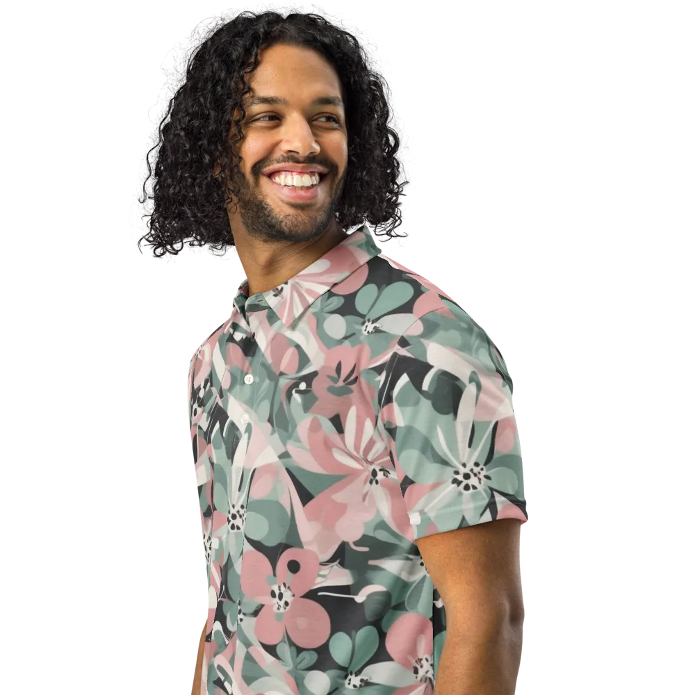 Petal Mirage on Men's Slim Fit Polo Shirt — Left Front