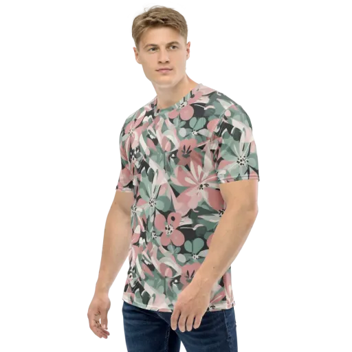 Petal Mirage on a Men's Crew Neck T-Shirt