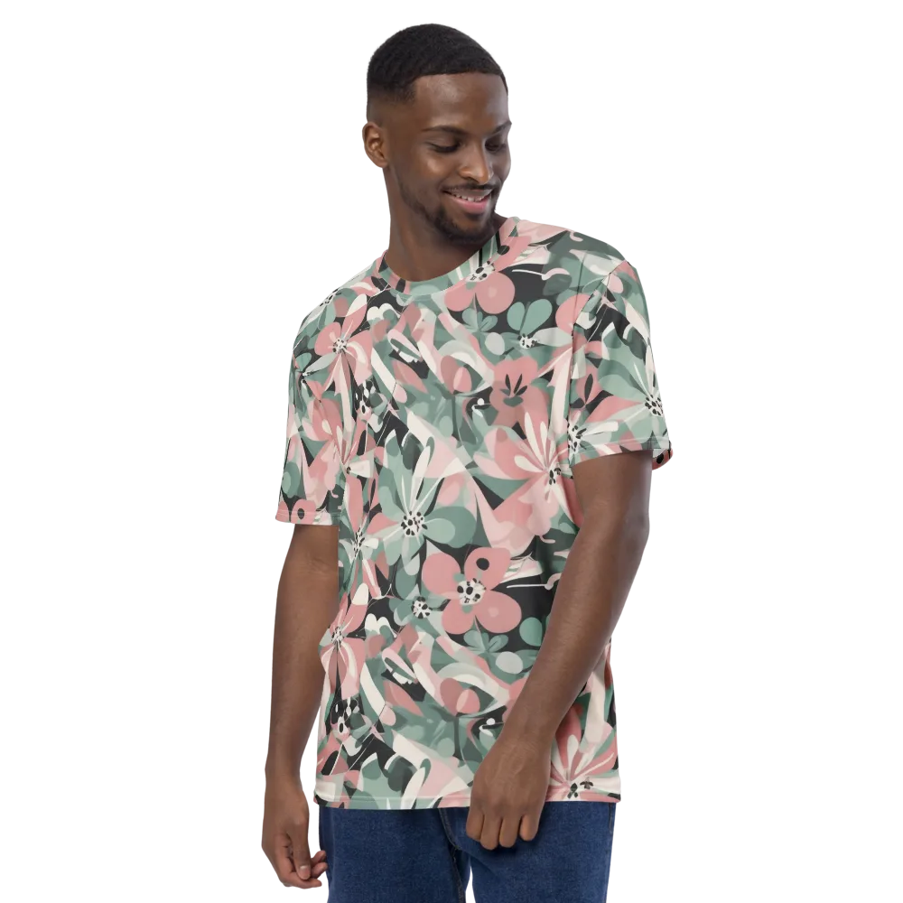 Petal Mirage on Men's Crew Neck T-Shirt — Left