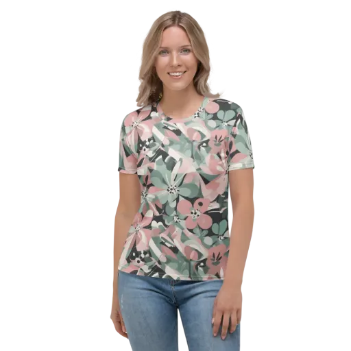 Petal Mirage on a Women's Crew Neck T-Shirt