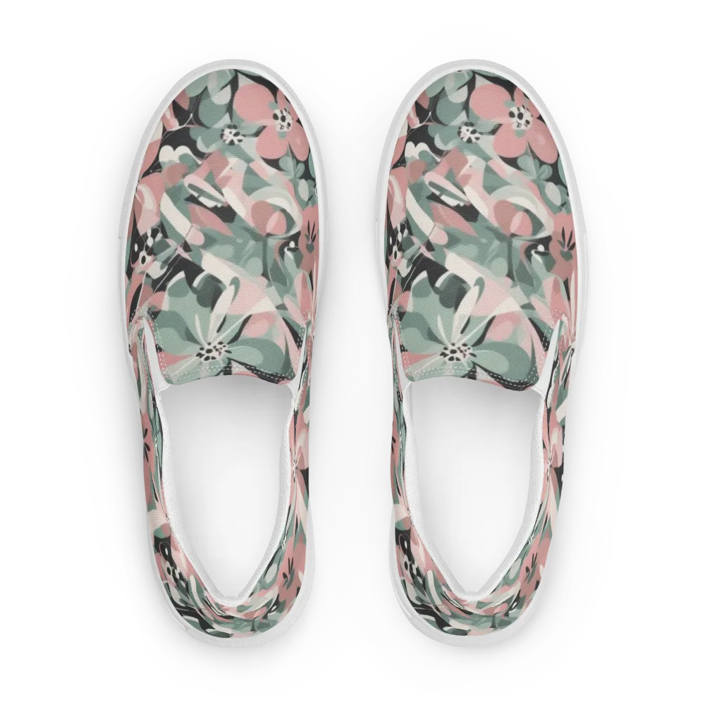 Petal Mirage on Men's Slip-On Canvas Shoes — Front