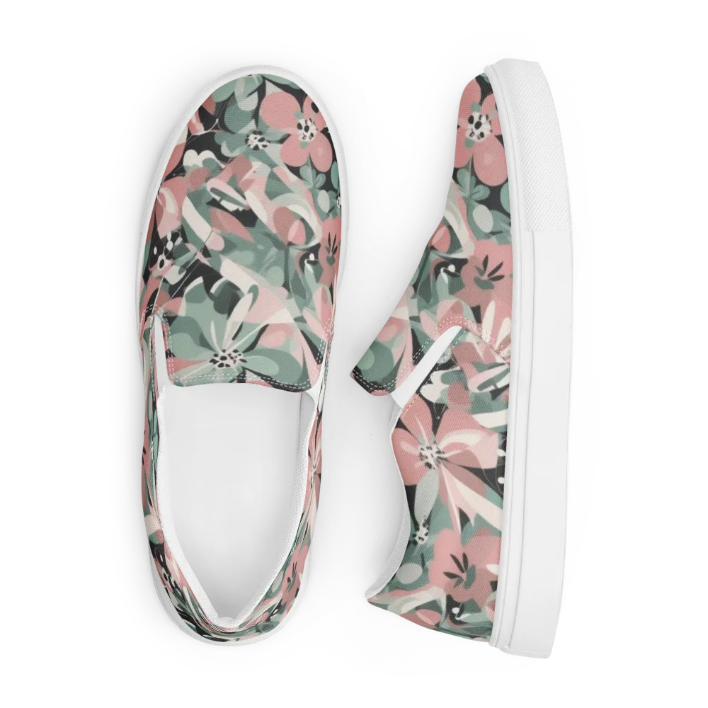 Petal Mirage on Men's Slip-On Canvas Shoes — Front