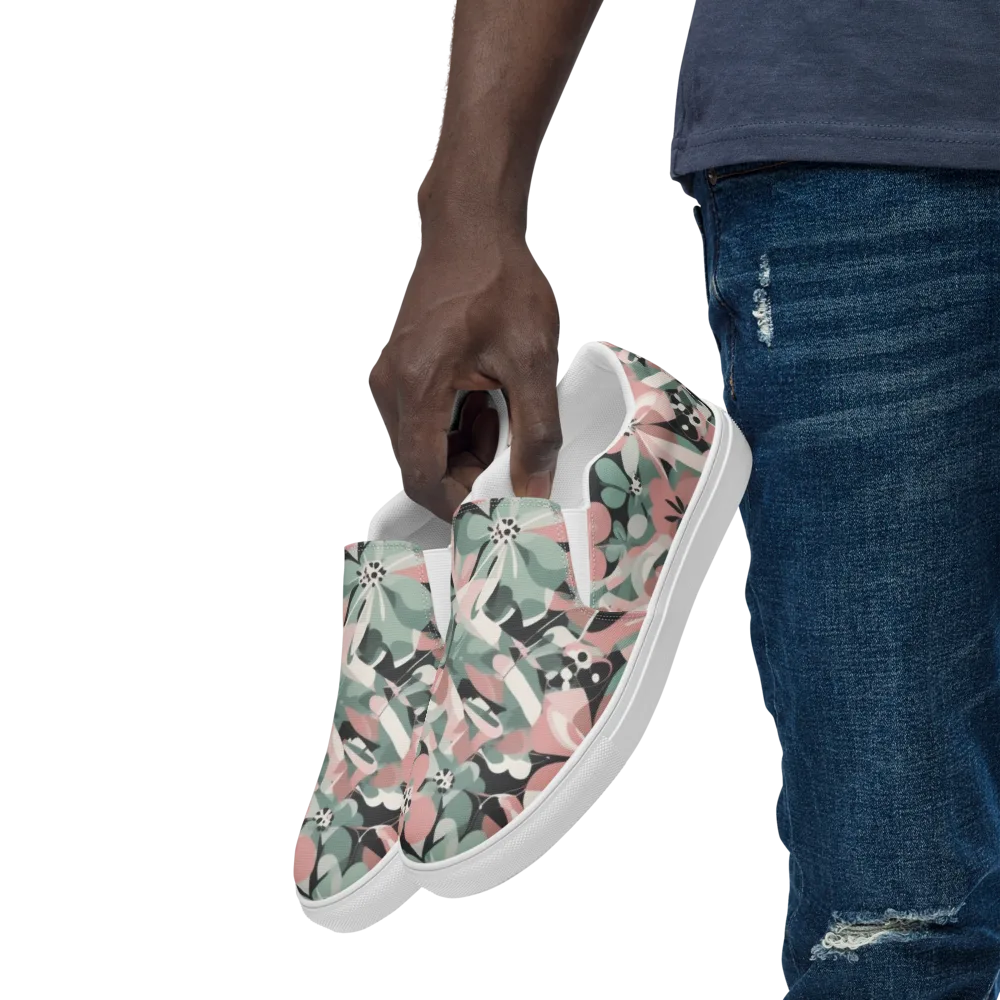 Petal Mirage on Men's Slip-On Canvas Shoes — Left Front