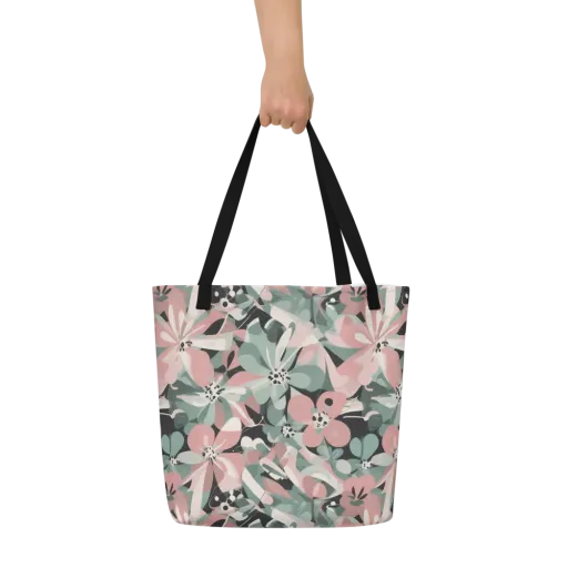 Petal Mirage on a Large Tote Bag W/ Pocket