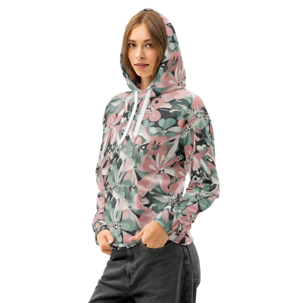 Petal Mirage on Cotton Hoodie — Left Front