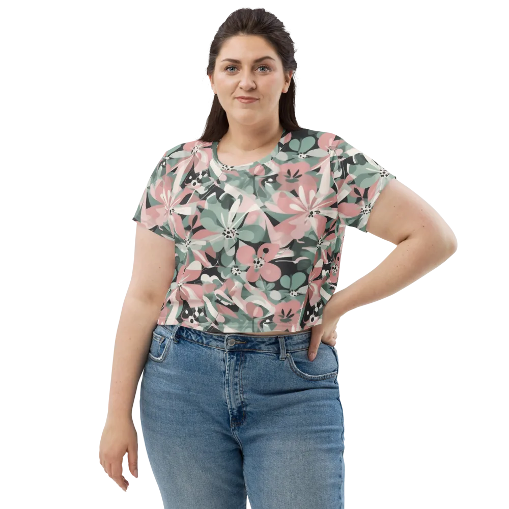 Petal Mirage on Crop Tee — Front