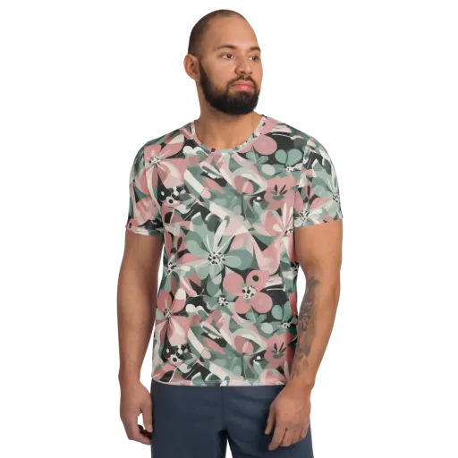 Petal Mirage on a Men's Athletic T-Shirt