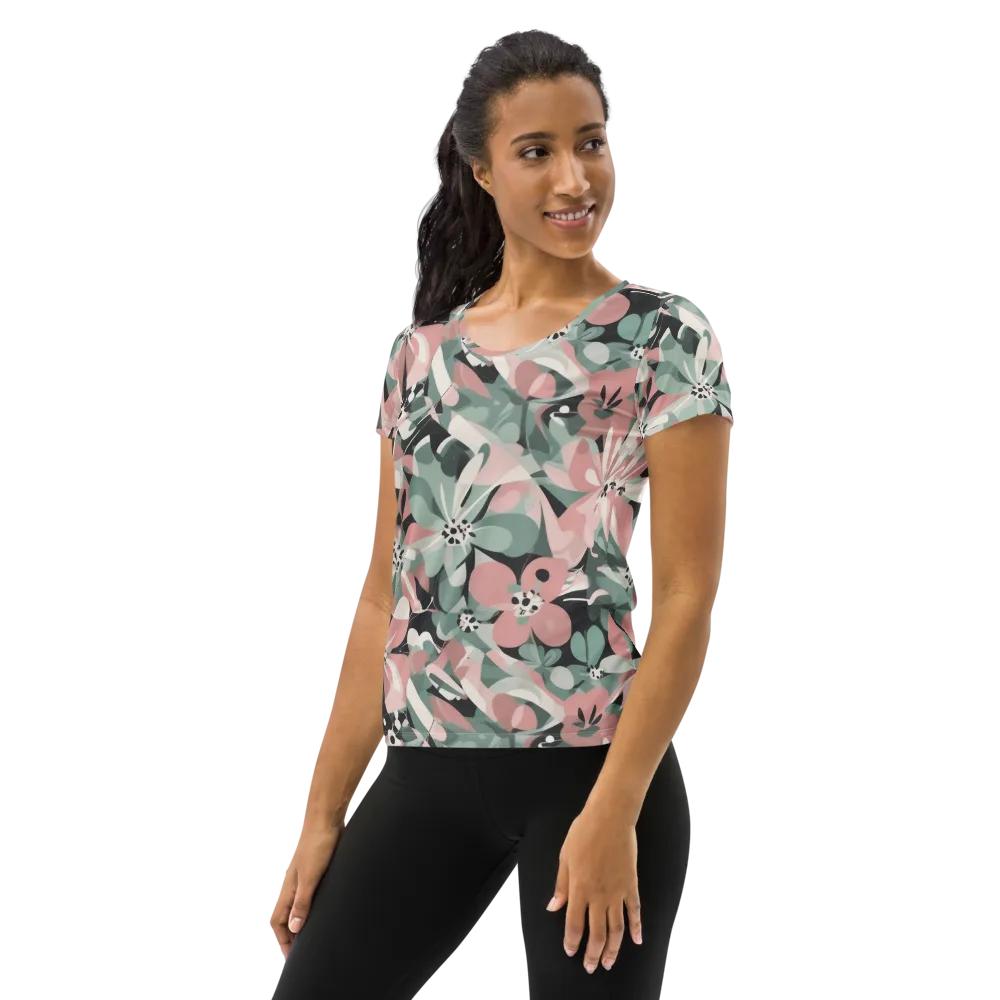 Petal Mirage on Women's Athletic T-Shirt — Left