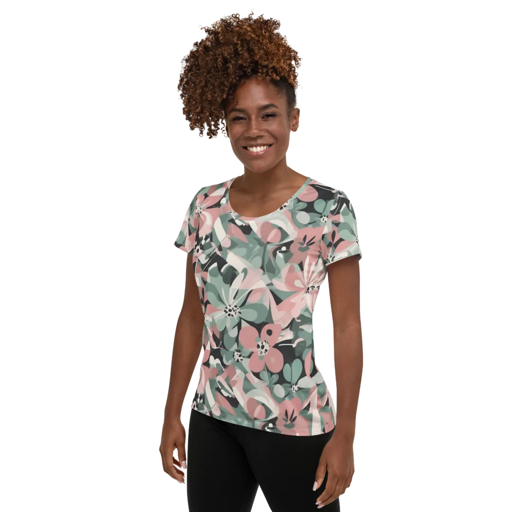 Petal Mirage on Women's Athletic T-Shirt — Left