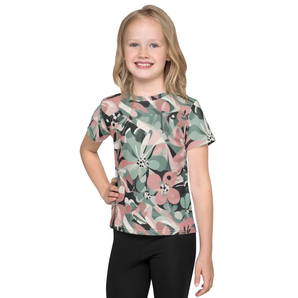Petal Mirage on Kids Crew Neck T-Shirt — Front