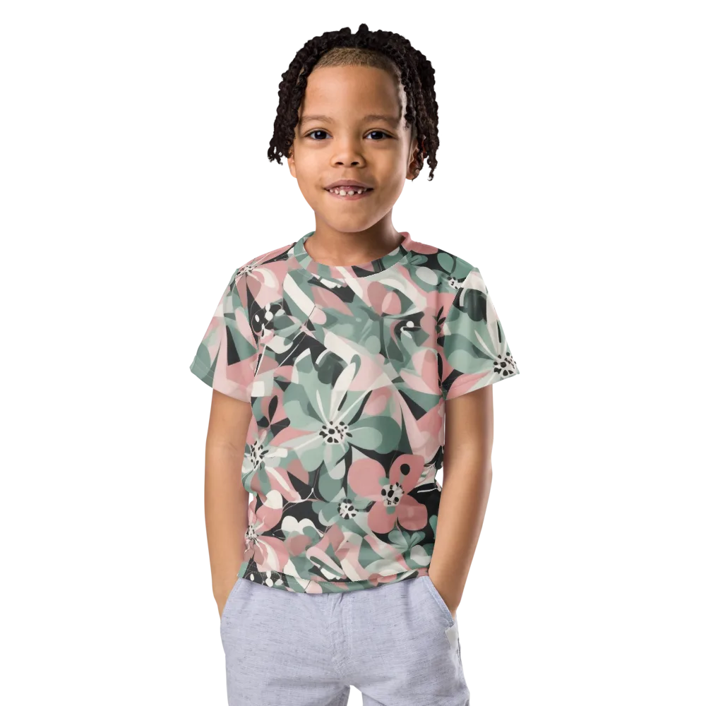 Petal Mirage on Kids Crew Neck T-Shirt — Front