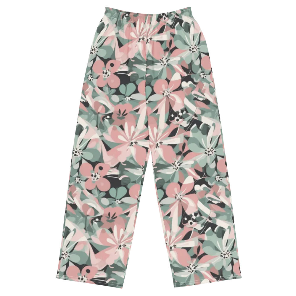 Petal Mirage on Wide-Leg Pants — Front
