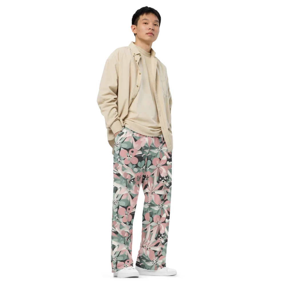 Petal Mirage on Wide-Leg Pants — Right Front