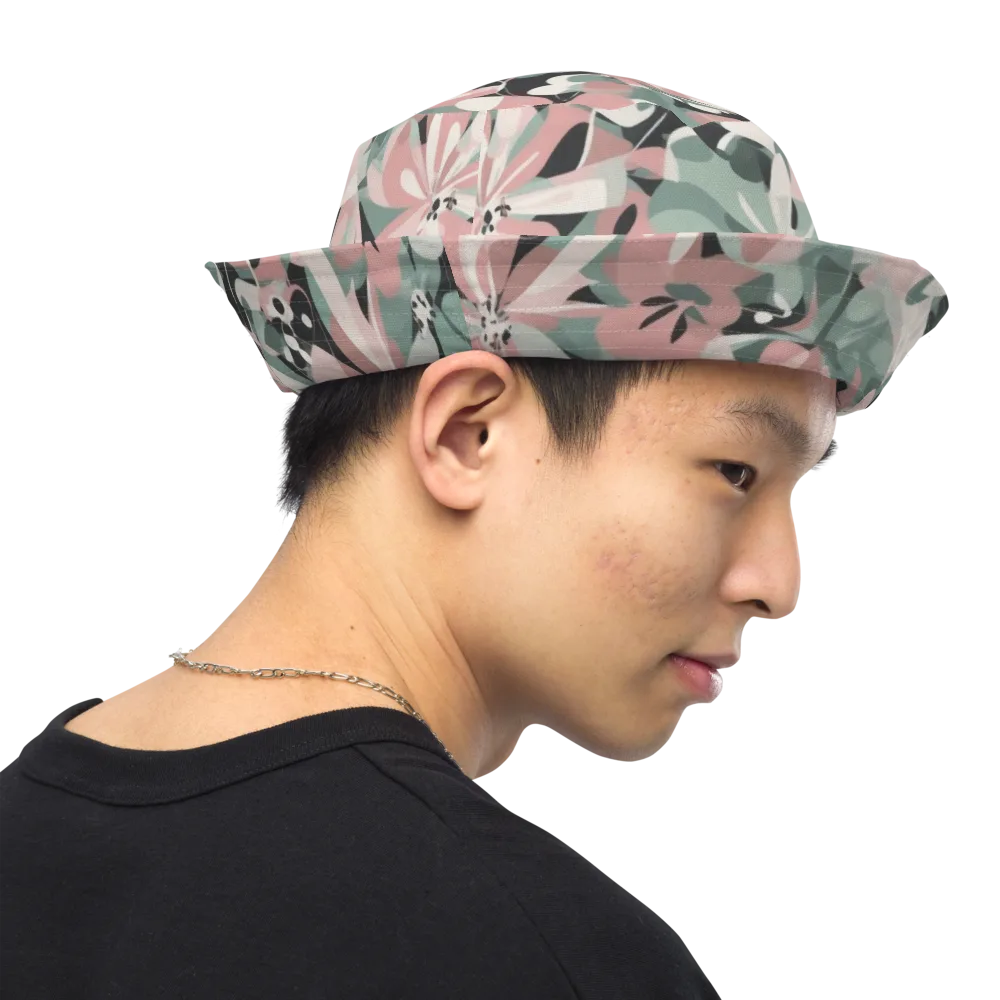 Petal Mirage on Reversible Bucket Hat — Right Outside