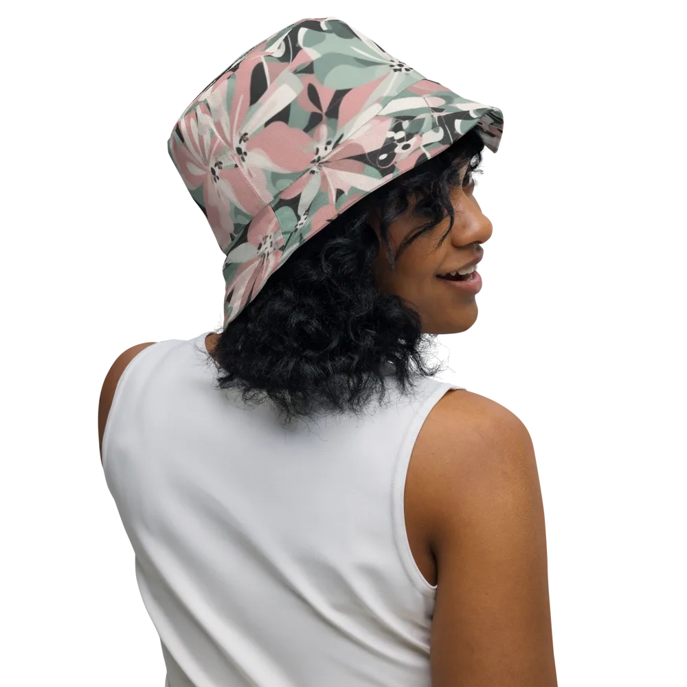 Petal Mirage on Reversible Bucket Hat — Right Outside
