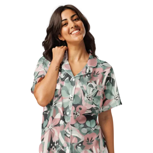 Petal Mirage on a Women's Short Sleeve Pajama Top