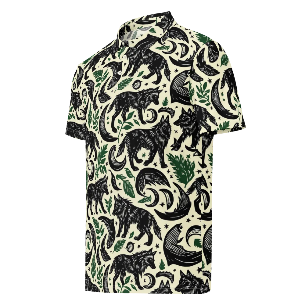 Midnight Foxglove on Men's Slim Fit Polo Shirt — Left Front