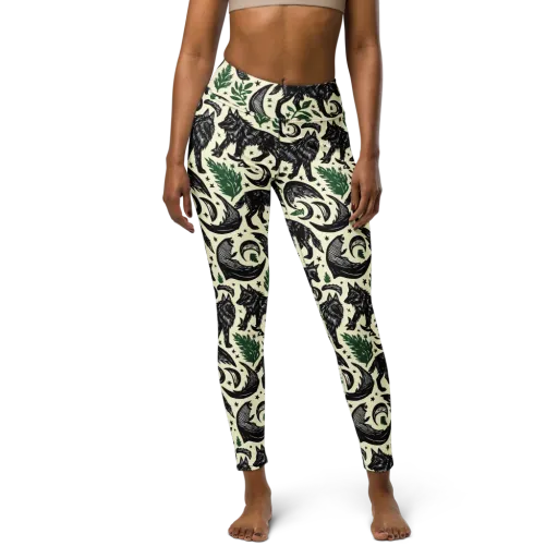 Midnight Foxglove on a Yoga Leggings